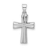 Sterling Silver Cross Pendant with Sculptural Bold Flared Arms Design