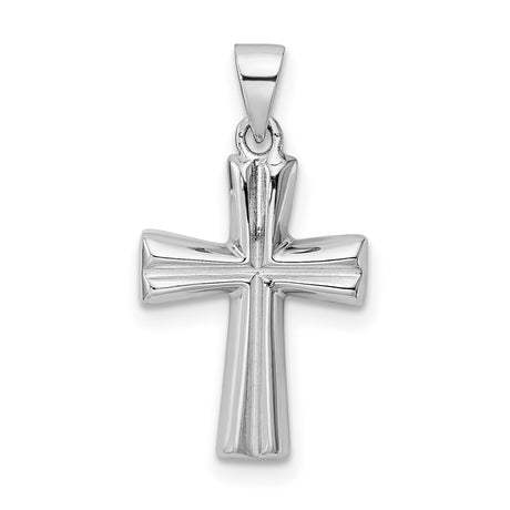 Sterling Silver Cross Pendant with Sculptural Bold Flared Arms Design