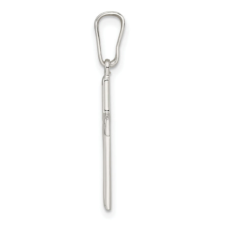 Sterling Silver Cross Pendant with Polished Finish, Satin Texture, Milgrain Detail