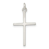Sterling Silver Cross Pendant with Polished Finish, Minimalist Faith Design for Men and Women