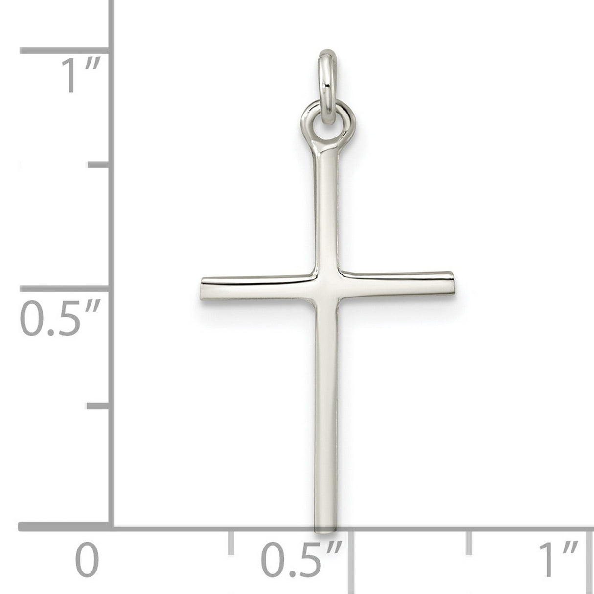 Sterling Silver Cross Pendant with Polished Finish, Minimalist Faith Design for Men and Women