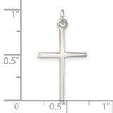 Sterling Silver Cross Pendant with Polished Finish, Minimalist Faith Design for Men and Women