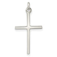 Sterling Silver Cross Pendant with Polished Finish, Minimalist Faith Design for Men and Women