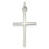 Sterling Silver Cross Pendant with Polished Finish, Minimalist Faith Design for Men and Women