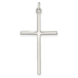 Sterling Silver Cross Pendant, Sleek Modern Religious Charm for Men and Women