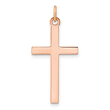 Sterling Silver Cross Pendant with Brushed and Polished Finish, Rose Gold Tone, Unisex Spiritual Charm