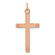 Sterling Silver Cross Pendant with Brushed and Polished Finish, Rose Gold Tone, Unisex Spiritual Charm
