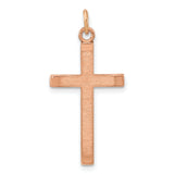 Sterling Silver Cross Pendant with Brushed and Polished Finish, Rose Gold Tone, Unisex Spiritual Charm