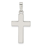 Sterling Silver Latin Cross Pendant with Rope Detailing and Mirror Finish