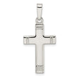 Sterling Silver Latin Cross Pendant with Rope Detailing and Mirror Finish