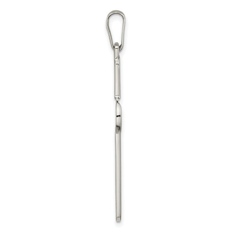 Sterling Silver Cross Pendant with Twisted Rope Detail and Textured Finish