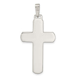 Sterling Silver Cross Pendant with Twisted Rope Detail and Textured Finish