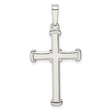 Sterling Silver Cross Pendant with Mirror Finish, Minimalist Geometric Design for Men and Women