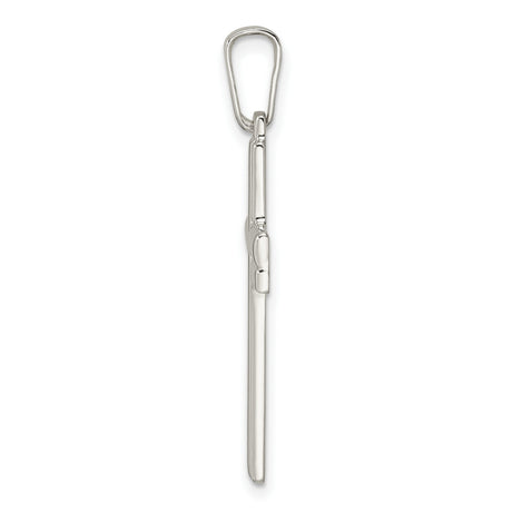 Sterling Silver Latin Cross Pendant, Minimalist Modern Religious Charm for Men and Women