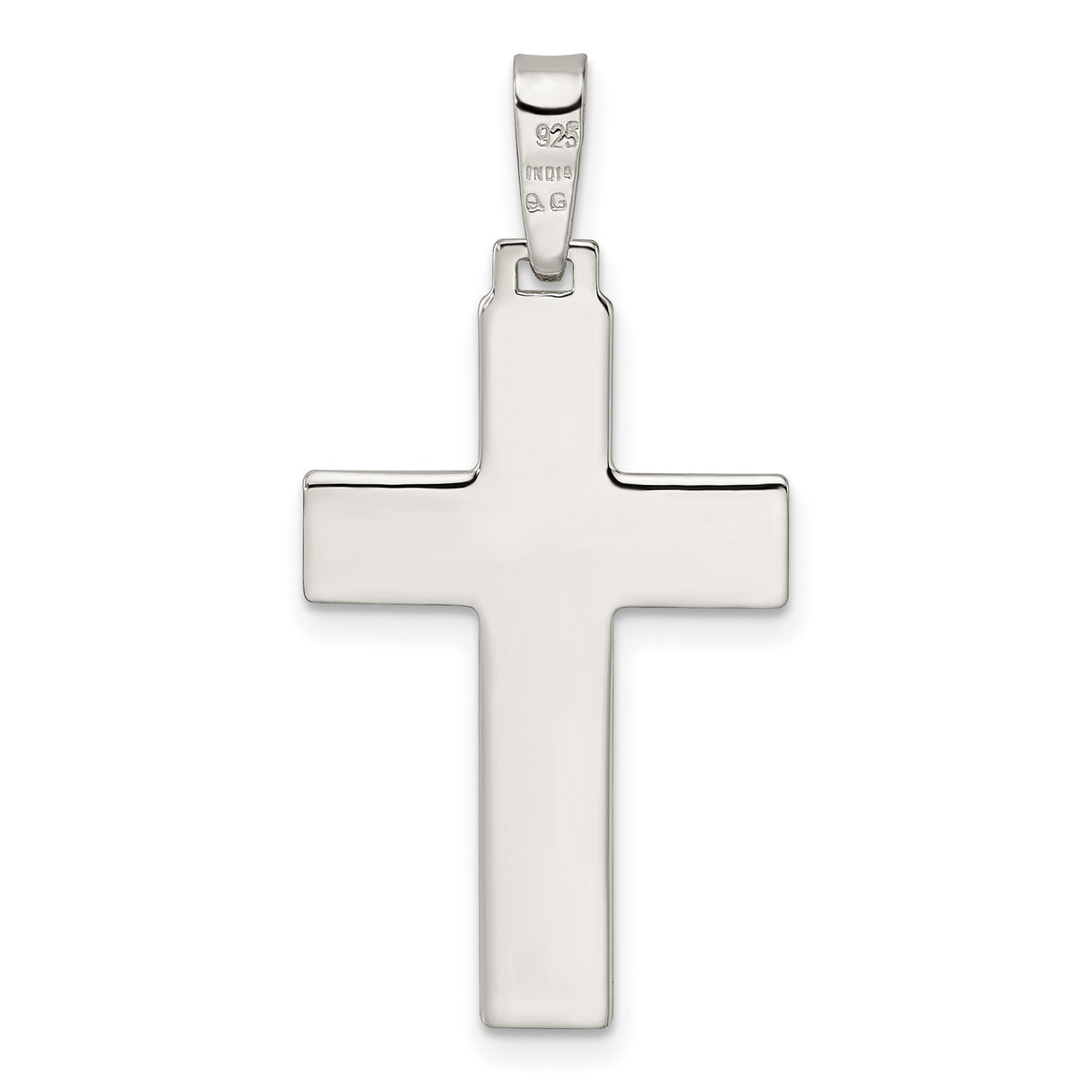 Sterling Silver Latin Cross Pendant, Minimalist Modern Religious Charm for Men and Women