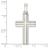 Sterling Silver Latin Cross Pendant, Minimalist Modern Religious Charm for Men and Women