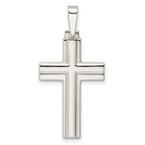 Sterling Silver Latin Cross Pendant, Minimalist Modern Religious Charm for Men and Women