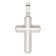 Sterling Silver Cross Pendant with Polished Layered Latin Design, Spiritual Jewelry for Men and Women