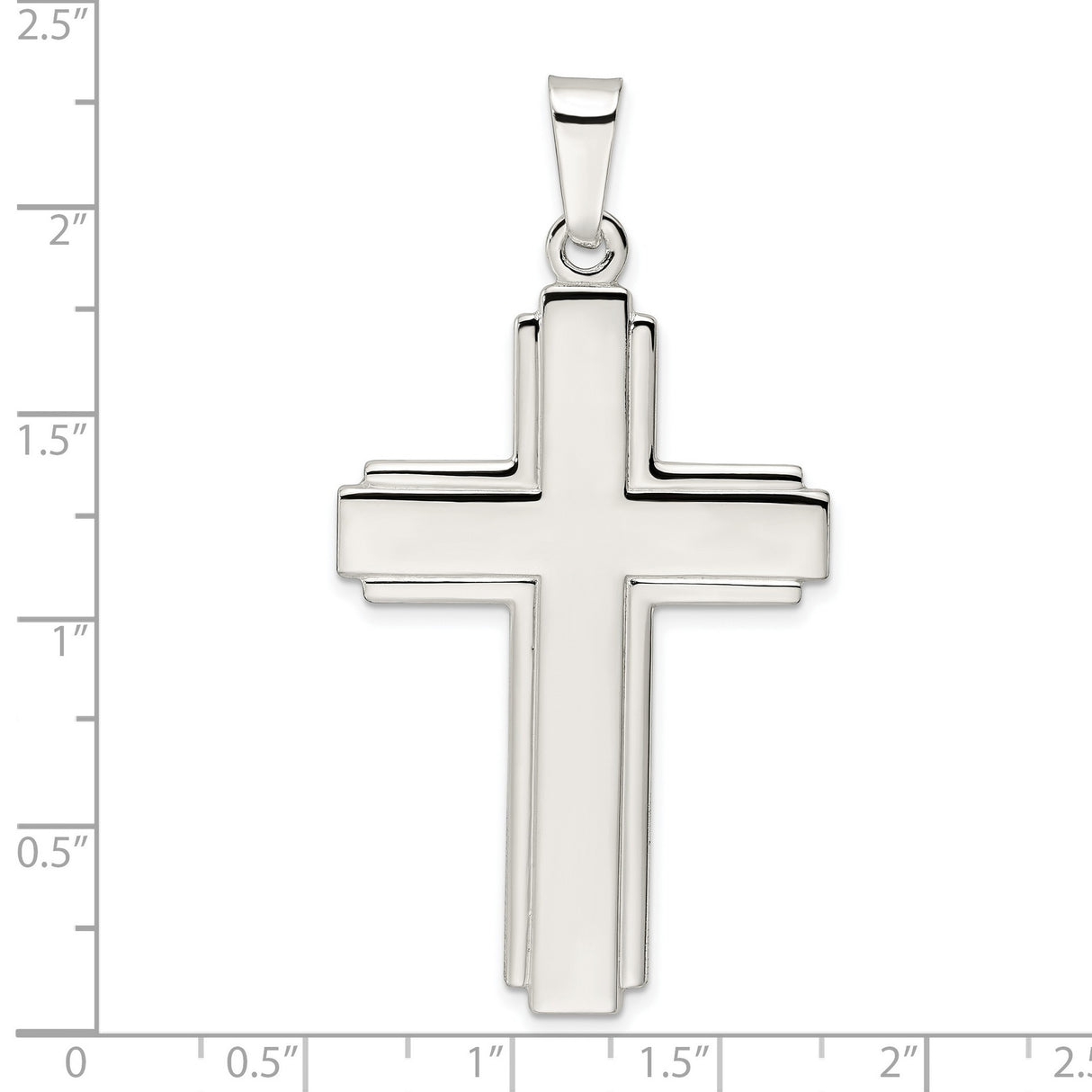 Sterling Silver Spiritual Cross Pendant, Modern Latin Cross Minimalist Design for Men and Women