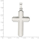 Sterling Silver Spiritual Cross Pendant, Modern Latin Cross Minimalist Design for Men and Women