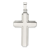Sterling Silver Spiritual Cross Pendant, Modern Latin Cross Minimalist Design for Men and Women