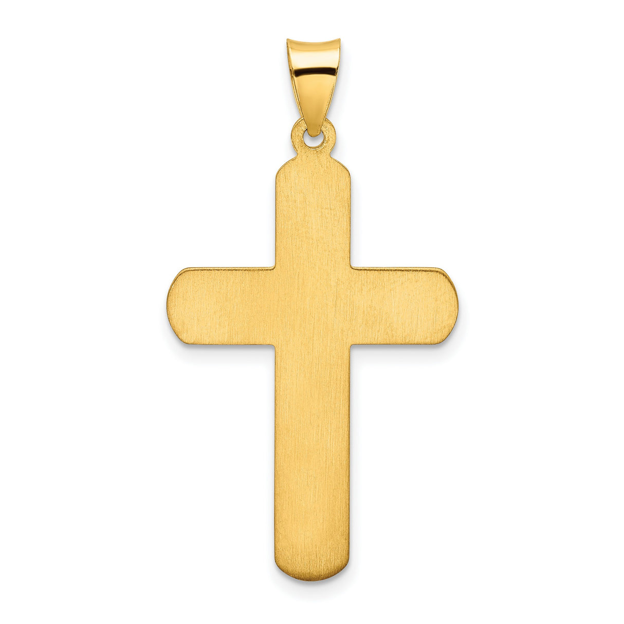 Sterling Silver Cross Pendant with Smooth Surface and Beveled Edge, Modern Spiritual Style