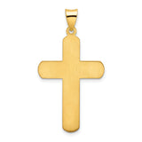 Sterling Silver Cross Pendant with Smooth Surface and Beveled Edge, Modern Spiritual Style