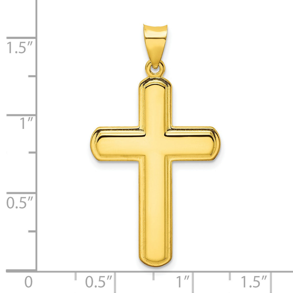 Sterling Silver Cross Pendant with Smooth Surface and Beveled Edge, Modern Spiritual Style