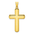 Sterling Silver Cross Pendant with Smooth Surface and Beveled Edge, Modern Spiritual Style