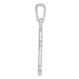 Sterling Silver Fleur de Lis Cross Pendant with High Polish Finish for Men and Women