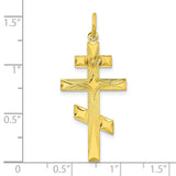 Sterling Silver Cross Pendant with Classic Orthodox Three-Bar Design and Polished Finish