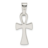 Sterling Silver Ankh Cross Pendant, Minimalist Egyptian Spiritual Symbol for Men and Women