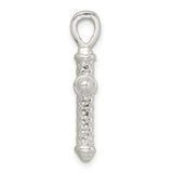 Sterling Silver Cross Pendant Necklace, Textured Diamond Cut Faith Design for Men and Women