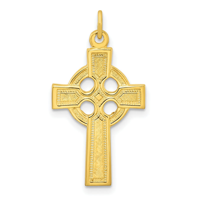Sterling Silver Celtic Cross Pendant with Matte and Polished Finish for Men and Women