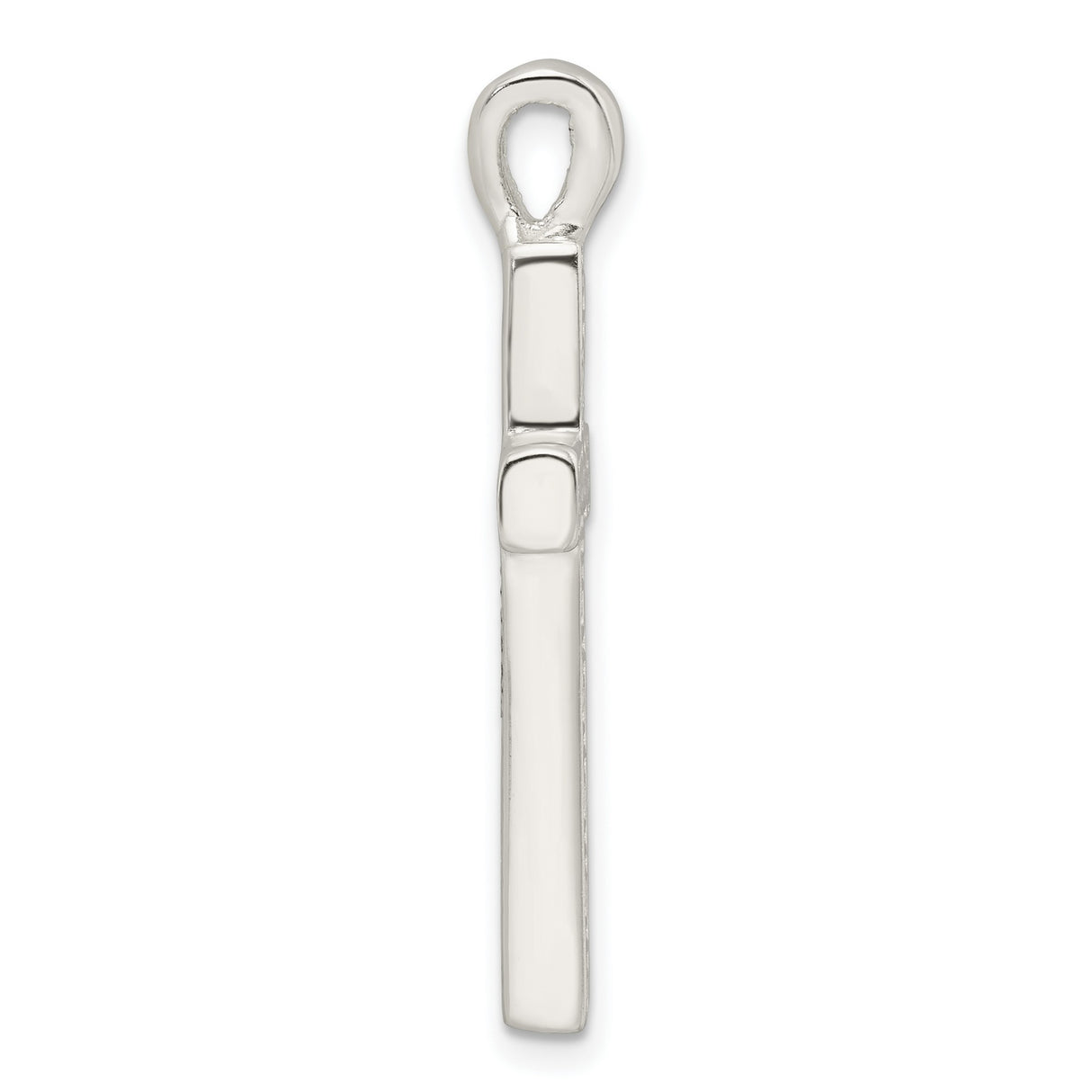 Sterling Silver Cross Pendant with Greek Key and Hollow Latin Design for Men and Women