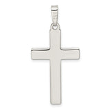 Diamond-Cut Latin Cross Charm Pendant in Real 925 Sterling Silver