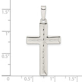 Diamond-Cut Latin Cross Charm Pendant in Real 925 Sterling Silver