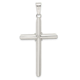 Sterling Silver Cross Pendant with Twisted Tube Center, Modern Unisex Faith Jewelry