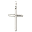 Sterling Silver Cross Pendant with Twisted Tube Center, Modern Unisex Faith Jewelry