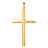 Diamond-Cut Center Hollow Cross Charm Pendant in Real 925 Sterling Silver