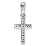 CZ Cross Charm Pendant in Real 925 Sterling Silver