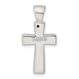Sterling Silver Cross Pendant with Crystals, Modern Faith Symbol for Men and Women