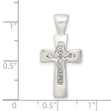 Sterling Silver Cross Pendant with Crystals, Modern Faith Symbol for Men and Women