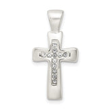 Sterling Silver Cross Pendant with Crystals, Modern Faith Symbol for Men and Women