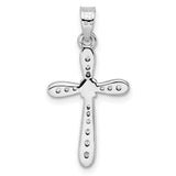 Sterling Silver Cross Pendant with Cubic Zirconia and Rope Detail, Modern Faith Design