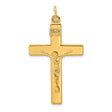 Sterling Silver Crucifix Pendant with Raised Jesus Figure and Gold Plated INRI Detail