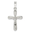 Sterling Silver Crucifix Cross Pendant with Rounded Ends and Raised Christ Figure