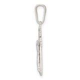 Sterling Silver Crucifix Cross Pendant with Realistic Jesus Figure and Rounded Tips for Men and Women