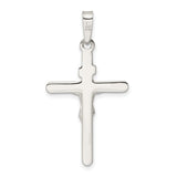 Sterling Silver Crucifix Cross Pendant with Jesus Design, Latin Cross Christian Charm
