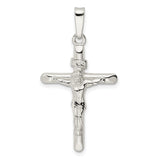 Sterling Silver Crucifix Cross Pendant with Jesus Design, Latin Cross Christian Charm